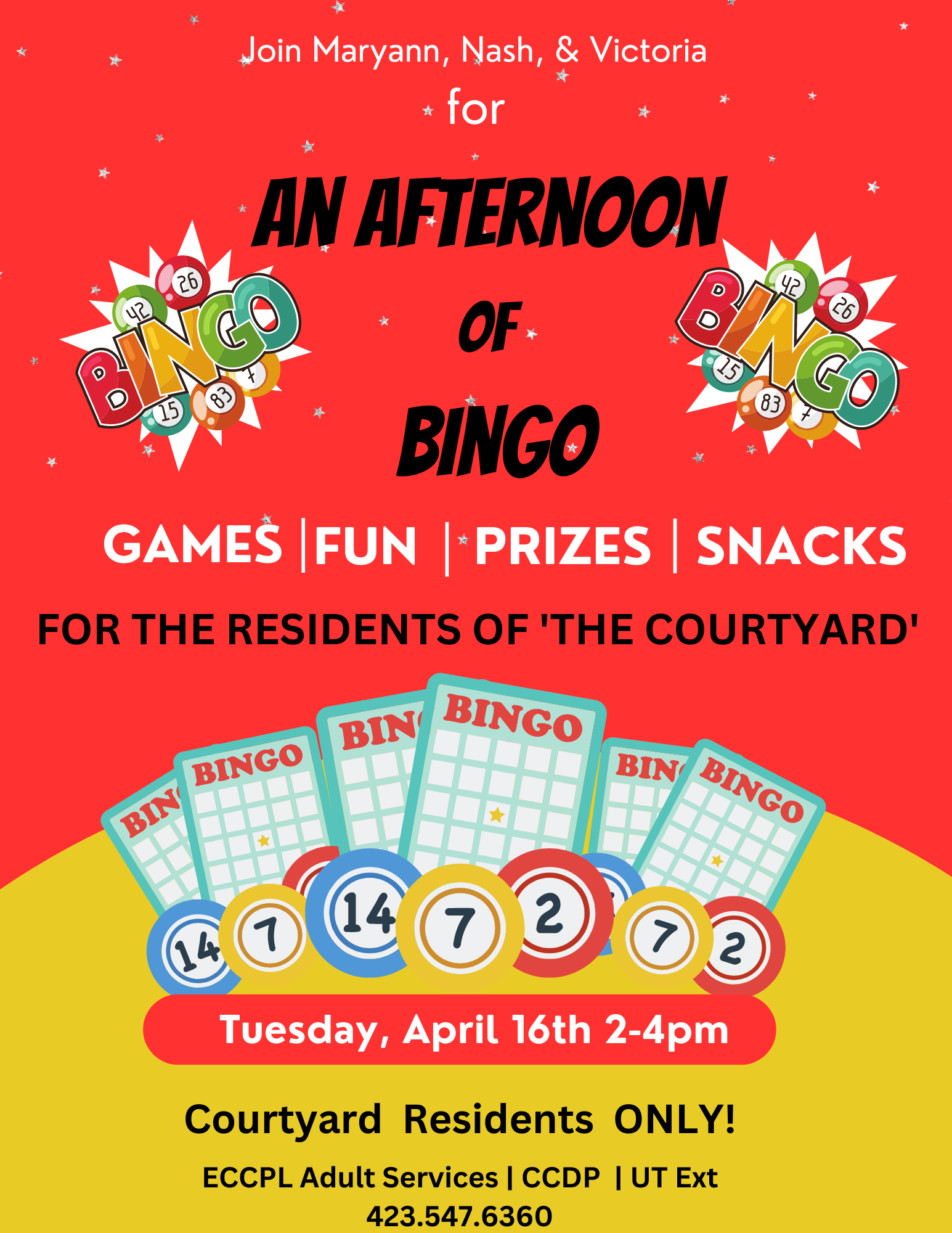 Bingo for The Courtyard Residents ElizabethtonCarter County Public